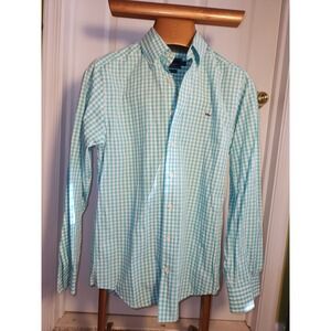 Vineyard Vines Mens Slim Fit Shirt  Green Check Long Sleeve Size S